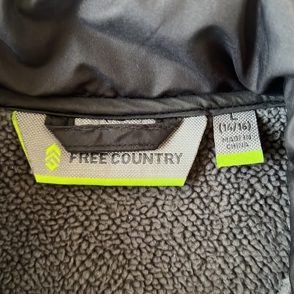 Free Country Boys Full Front Zip Fleece Hybrid Sleeveless Vest - Picture 8 of 12